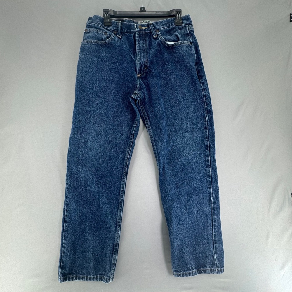 Wrangler Authentics Mens Straight Leg Jeans Dark Wash Blue 33x29 ZM100RD Cotton